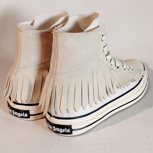 Host Pick🔥Palm Angels white fringe basket high vulcanized sneakers, EU41, NWT - Picture 7 of 13